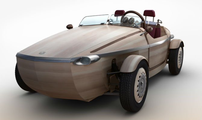 Toyota mostra carro feito de madeira